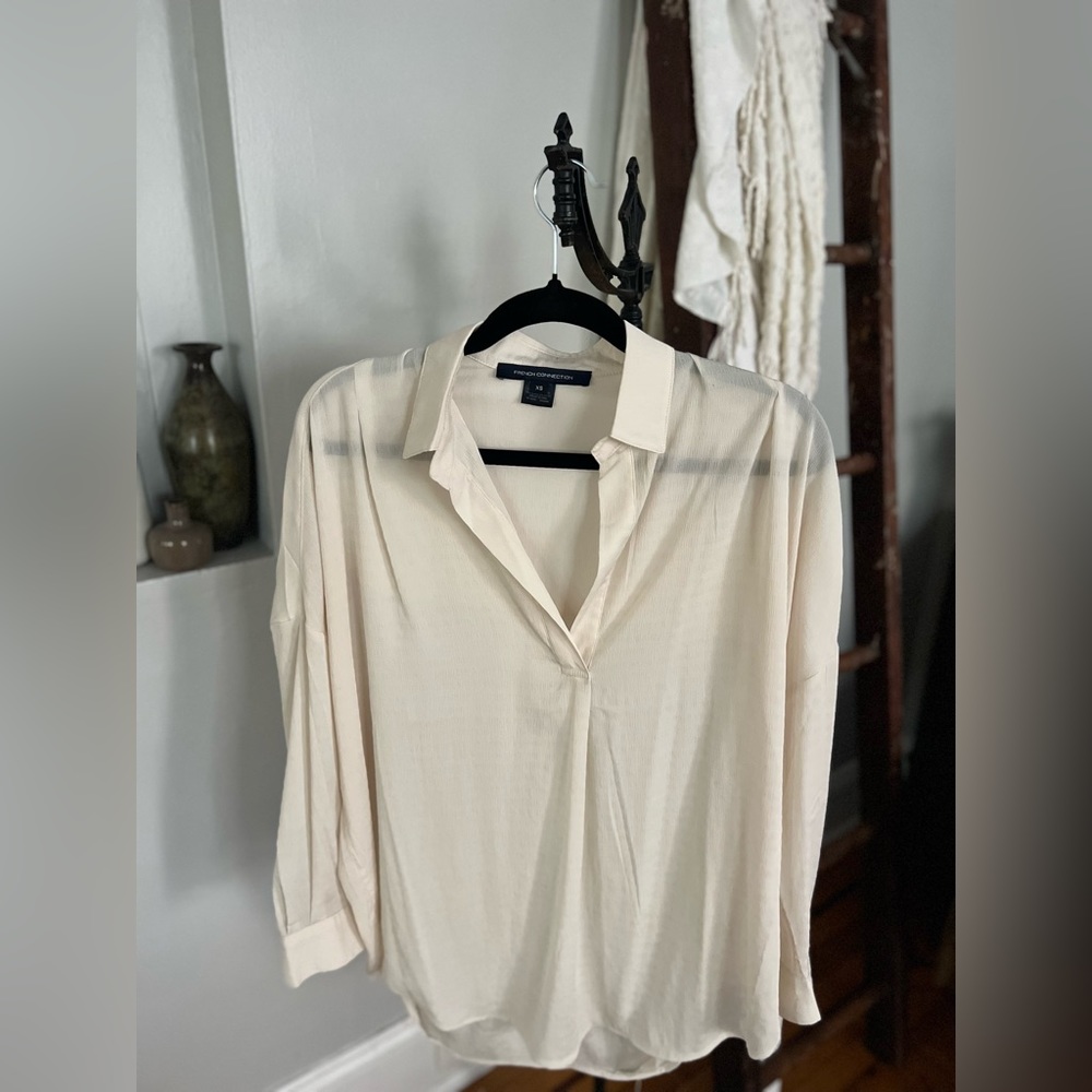 French Connection Rhodes Textured Drape Shirt - Picture 6 of 9